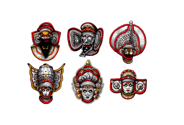 Theyyam Art Stickers Set