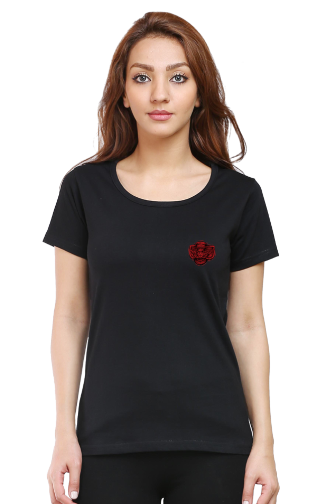 Women's Black Regular fit Theyyam Art T-Shirt – Front & Back Print | Devakanya