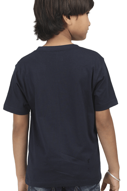 Kids Navy Blue Glow-in-the-Dark Star T-Shirt – Round Neck Half Sleeve | Cute Kawaii Design