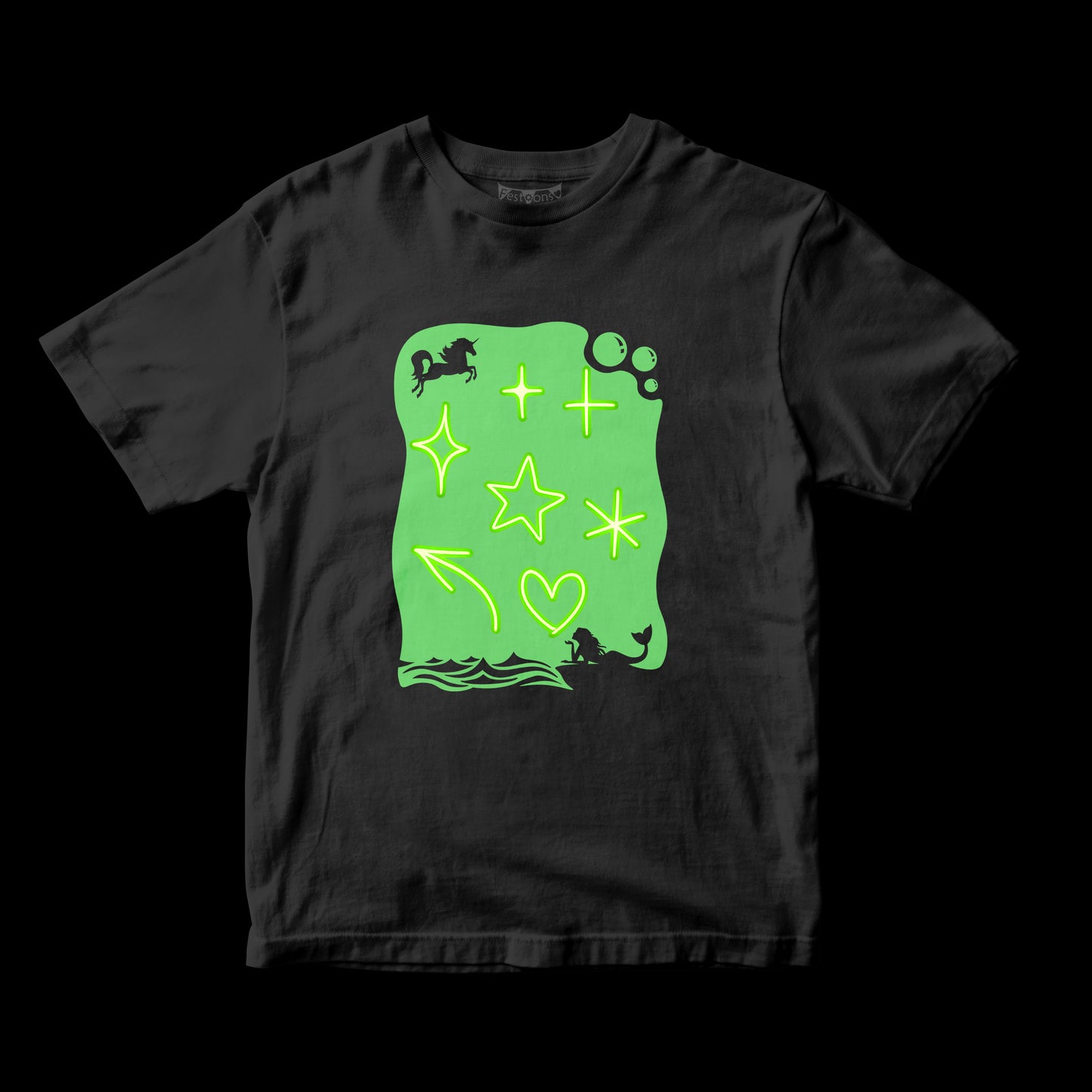 Kids Glow-in-the-Dark Mermaid & Unicorn T-Shirt kit – Paint with Light Interactive Tee kit for Creative Play